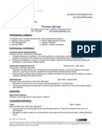 Sample Resumes - Chronological and Functional