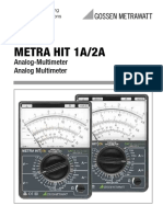 Analogmultimeter Bedienungsanleitung PDF