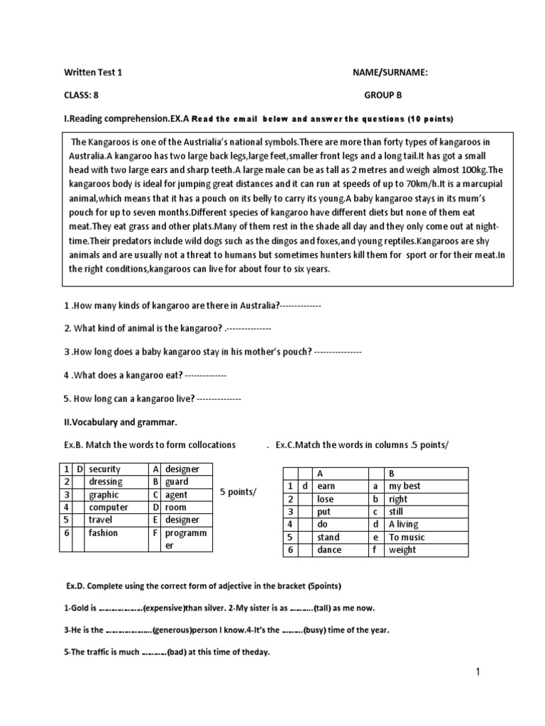 Test KL 8 3 Mujori I 1 Grupi A | PDF | Organisms | Nature