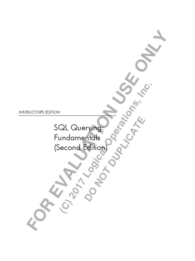 SQL Querying Fundamentals | PDF | Microsoft Windows | Windows 10