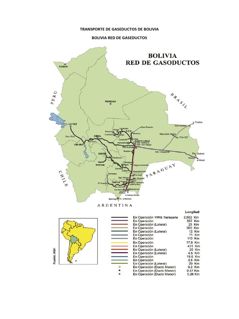 Red de Gasoductos en Bolivia | PDF | Acero | Gas natural