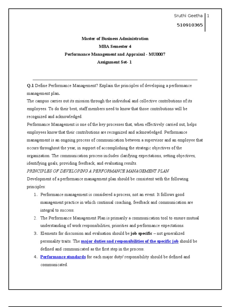 Performance Management Principles Explained | PDF | Performance ...