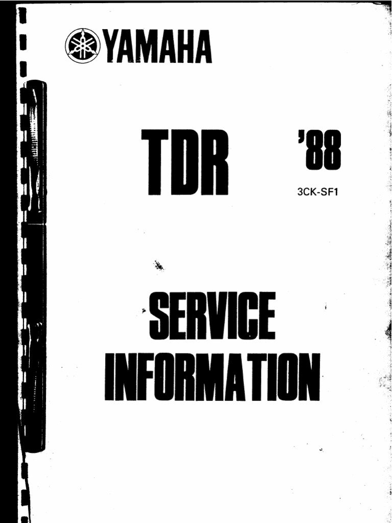 Yamaha TDR 250 Service Manual - 1988 | PDF