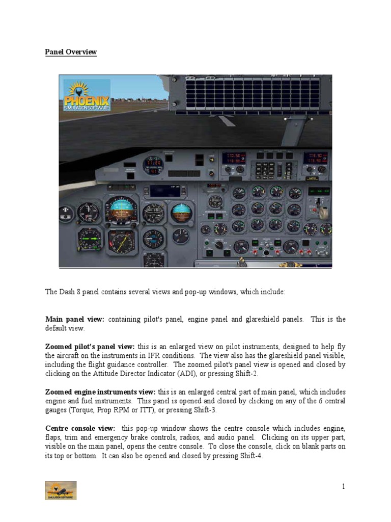 Dash 8 Q300 Cockpit Panel Overview | PDF | Computer Keyboard ...