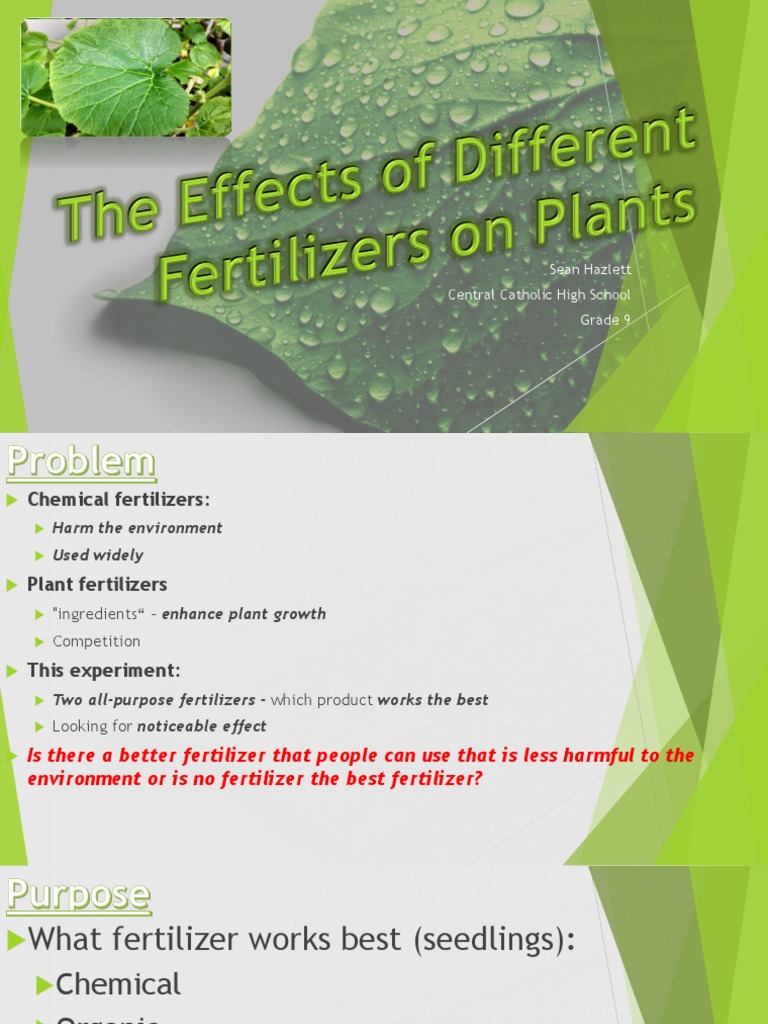 The Effects of Different Fertilizers On Plants PDF Cucurbita