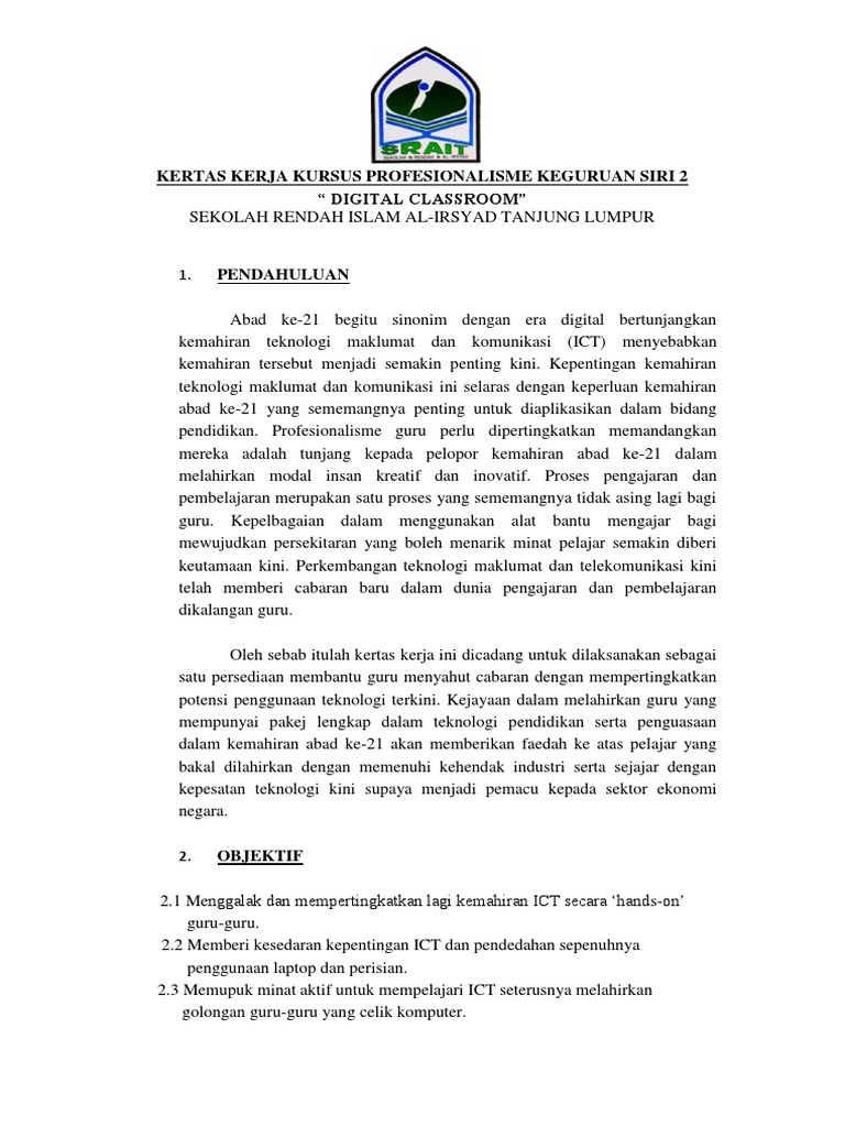 Kertas Kerja Kursus Guru Pdf