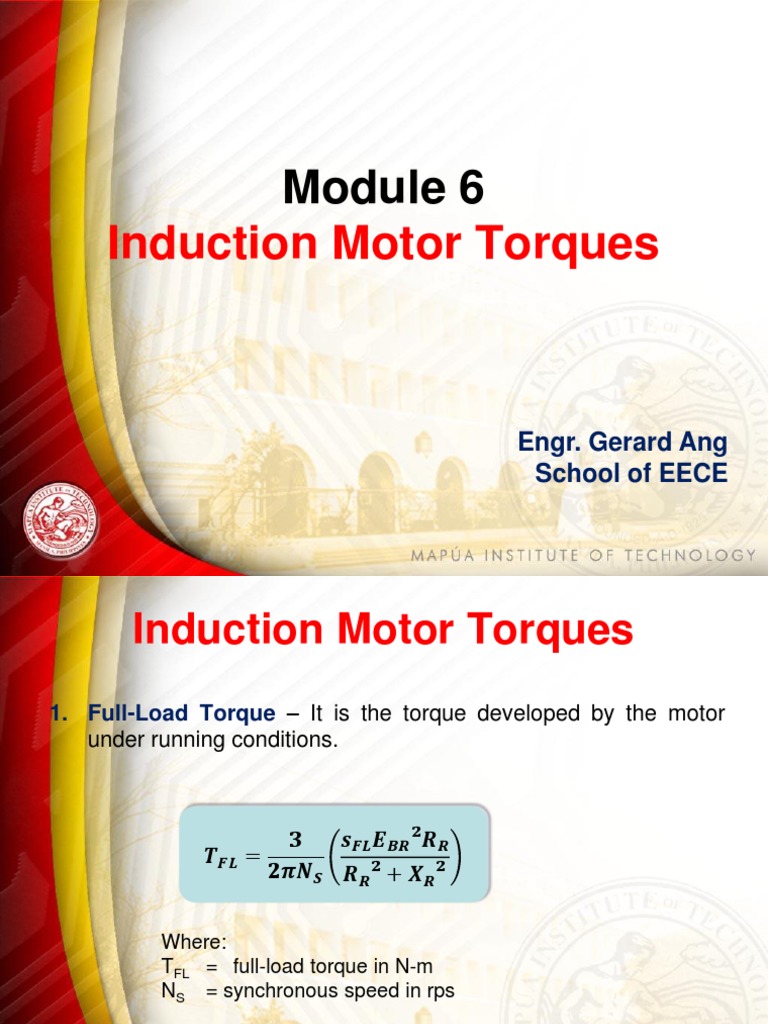 Induction Motor Torques PDF Electric Motor Quantity