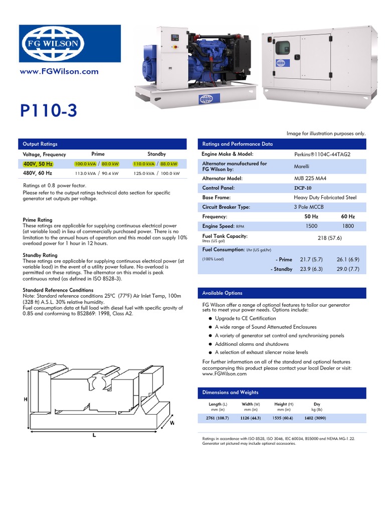 P110 3 Soundproof | PDF | Electric Power | Diesel Engine