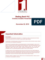 Sterling Bank PLC Q3 2010 Investor-Creditor Presentation