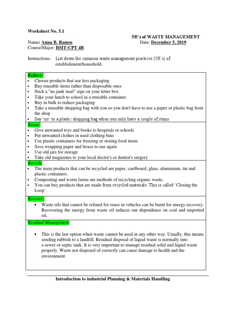 MATTHEW Worksheet No. 5.1 | PDF