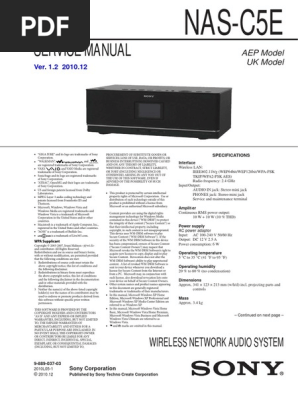Sony Nas C5e V1 2 Pdf Mp3 Electrical Engineering