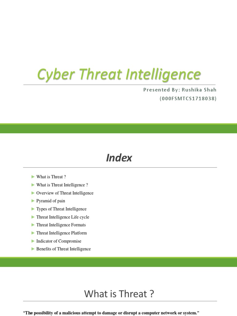 Understanding Cyber Threat Intelligence | PDF | Antivirus Software ...
