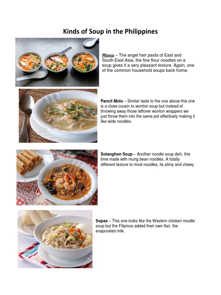 Kinds of Soup in The Philippines | PDF