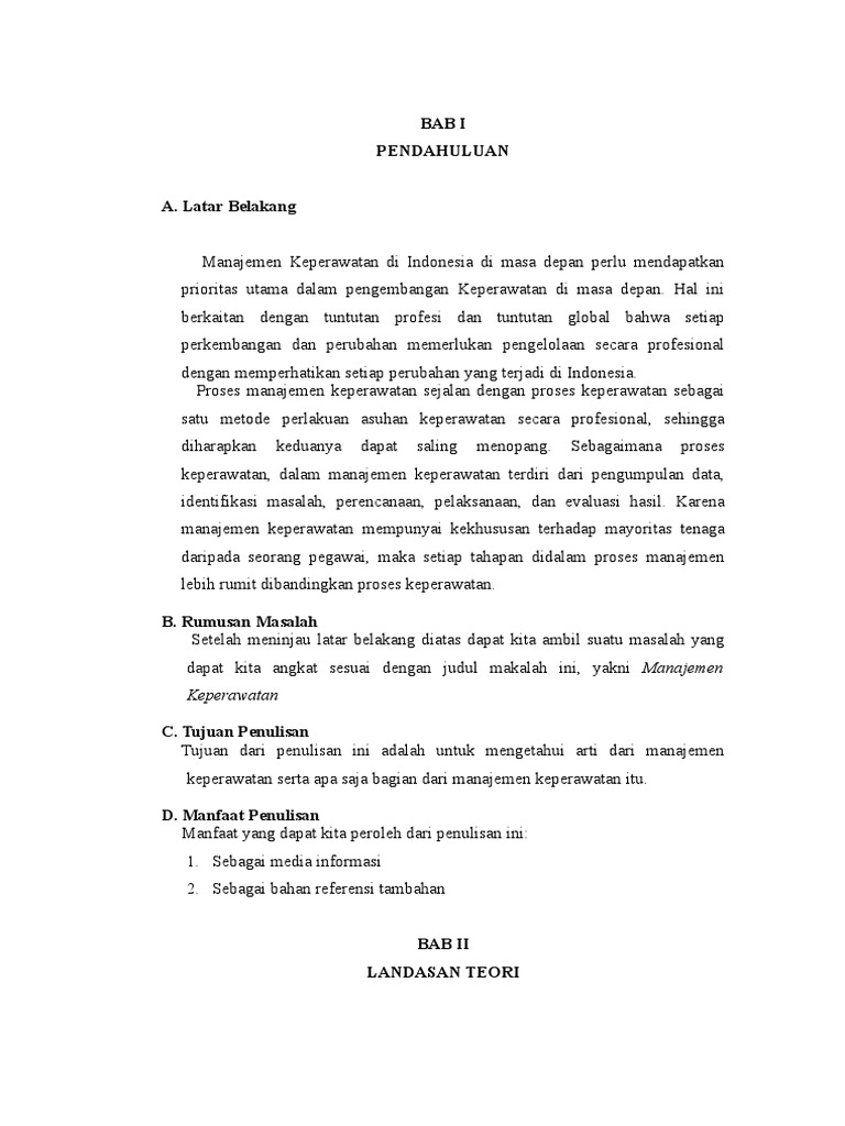 Makalah Manajemen Keperawatan