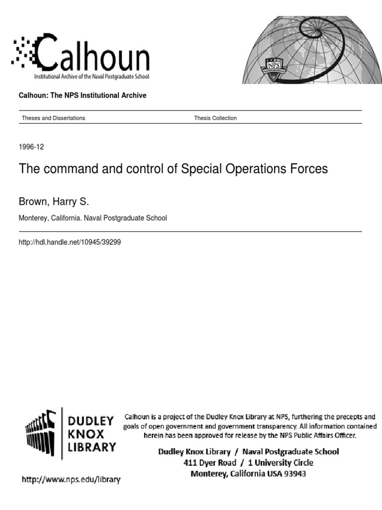Command and Control of Special Operations | PDF | United States Special ...
