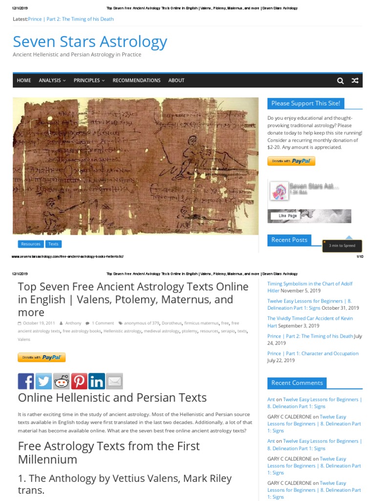 Top 7 Classical Astrology PDF Ptolemy Astrology