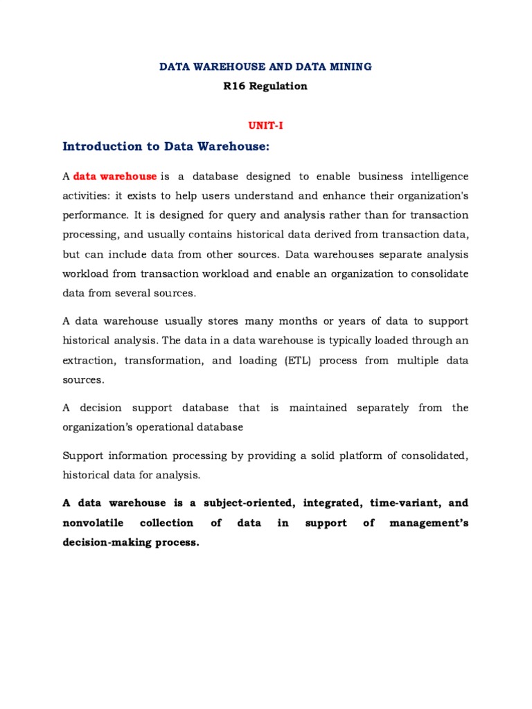 Data Warehouse Overview and Architecture | PDF | Data Warehouse | Databases