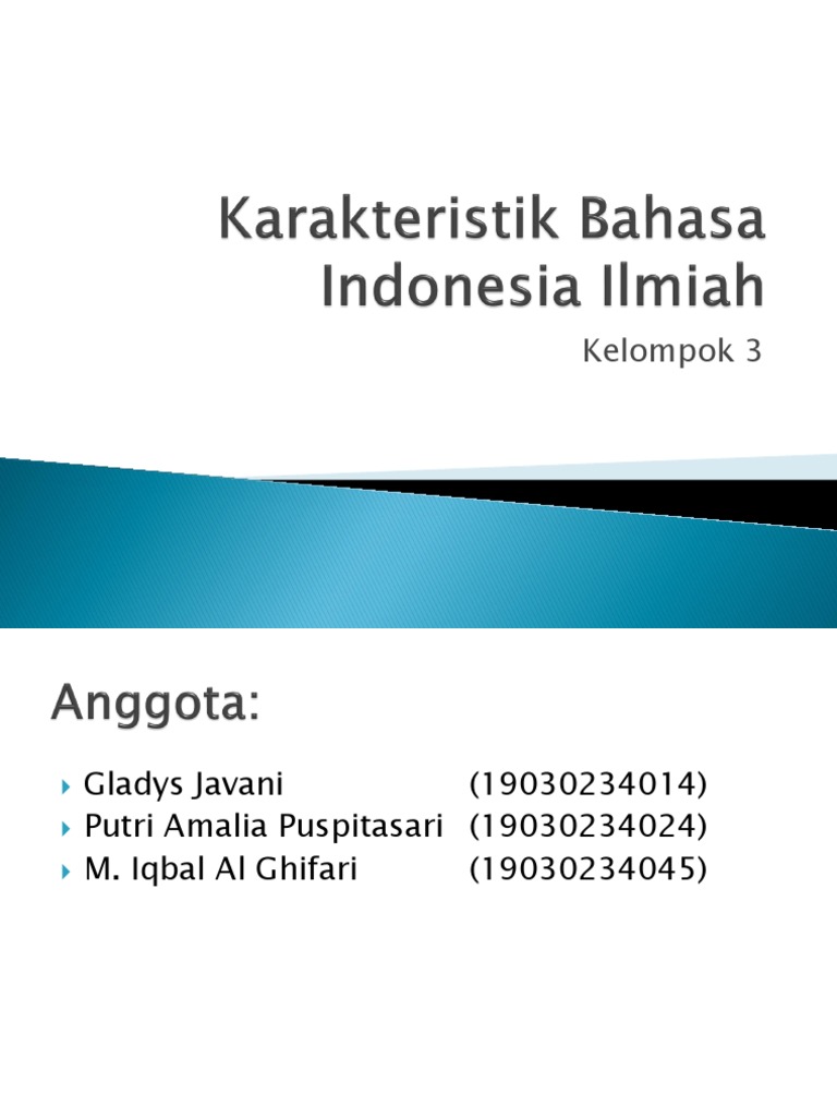 Karakteristik Bahasa Indonesia Ilmiah | PDF