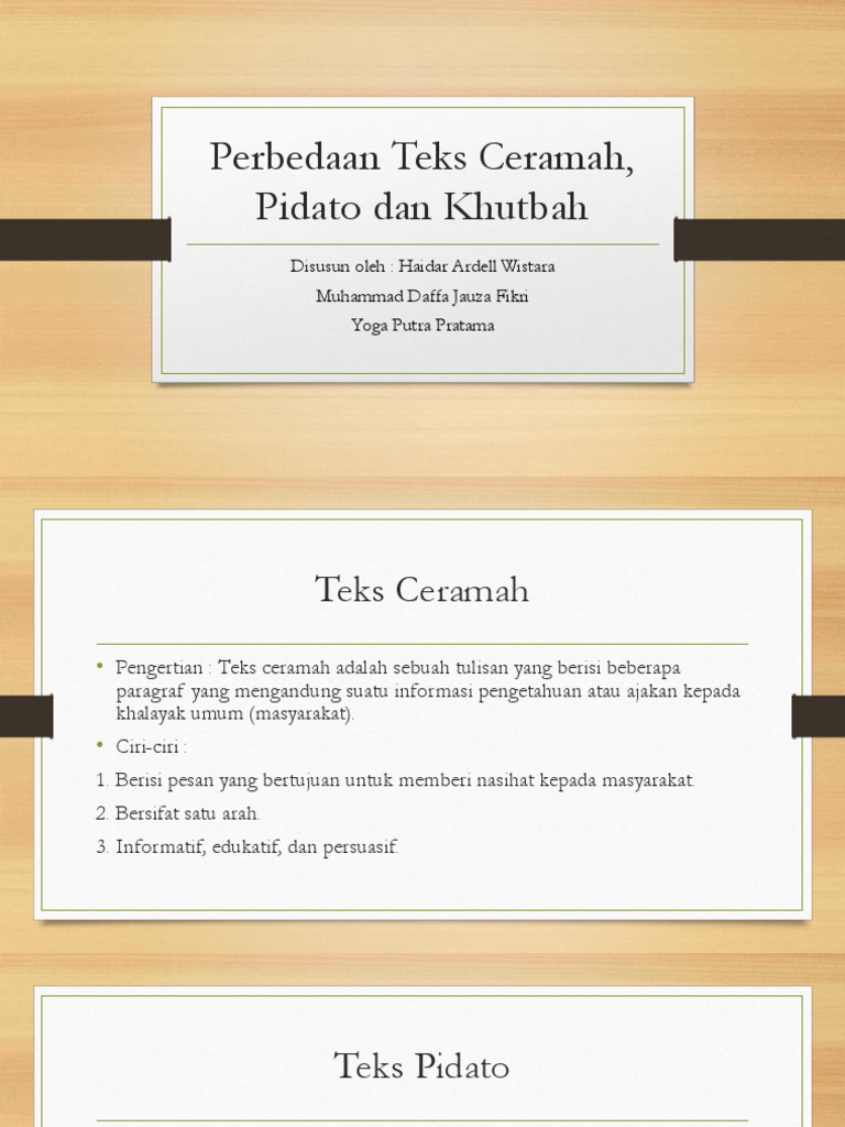 Perbedaan Teks Ceramah Pidato Dan Khutbah Pdf