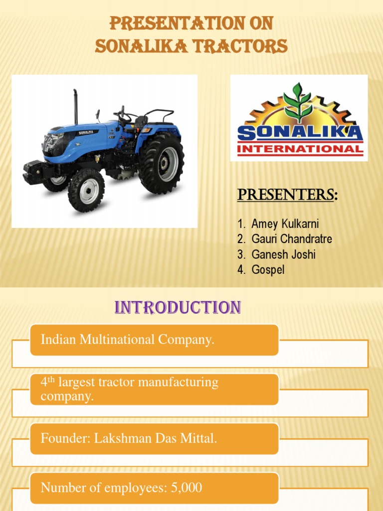 Sonalika Tractors: Company Overview | PDF | Tractor | Agricultural ...