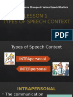 Lesson 1 Speech Style