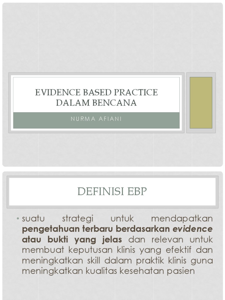 EBP dalam Keperawatan Bencana | PDF