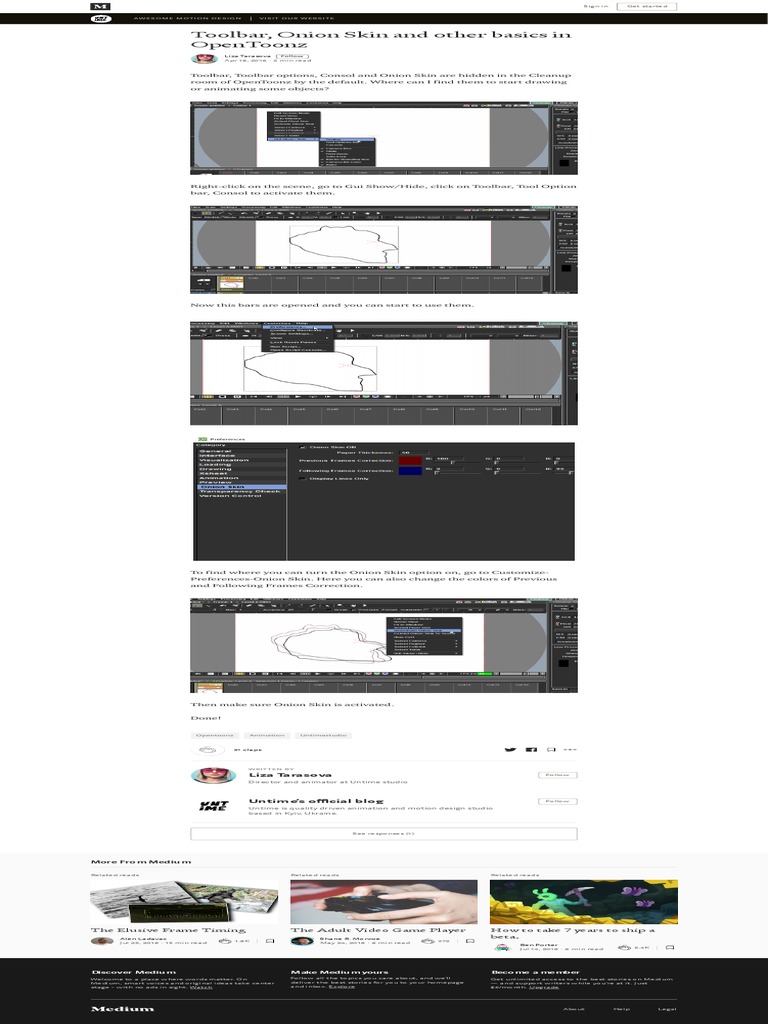 Toolbar, Onion Skin and Other Basics in OpenToonz Untime’s Official Blog Software