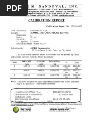Calibration Certificate