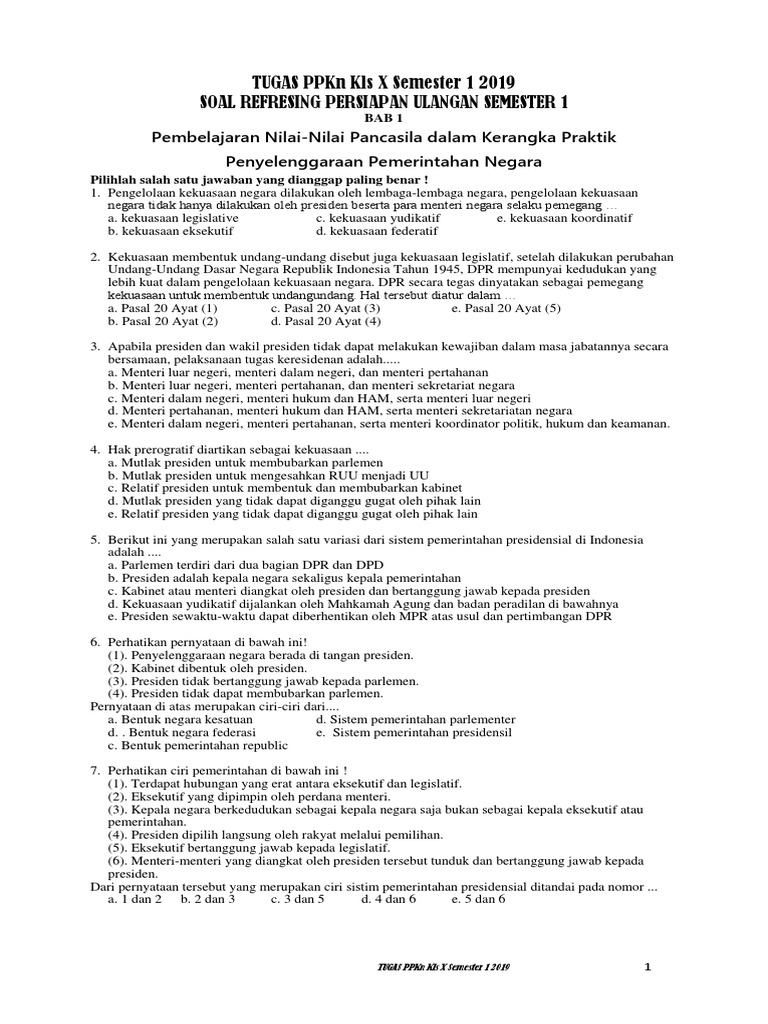 Soal Tugas Pkn Tentang Kekuasaan Negara Jawabanku Id