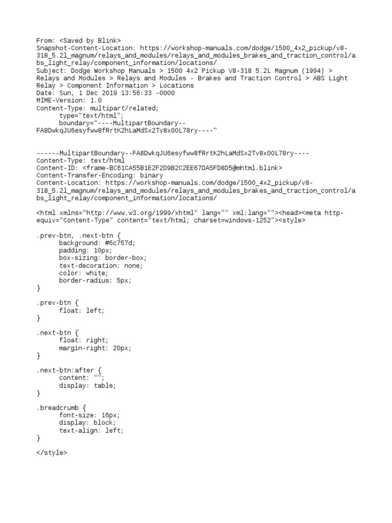 Dodge Workshop Manuals 1500 4x2 Pickup V8 Internet Cyberspace