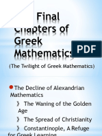 Final Chapter of Greek Mathematics