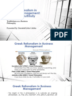 Greek Rationalism in Business Management