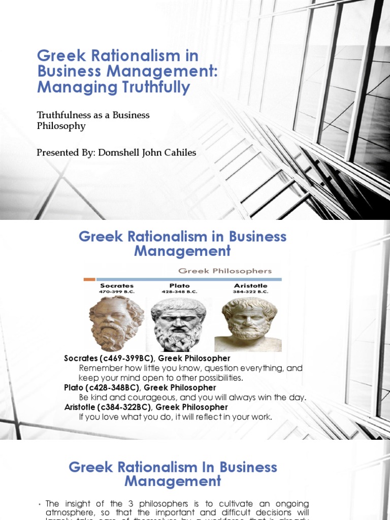 Greek Rationalism in Business Ethics | PDF | Ancient Greek Philosophy ...
