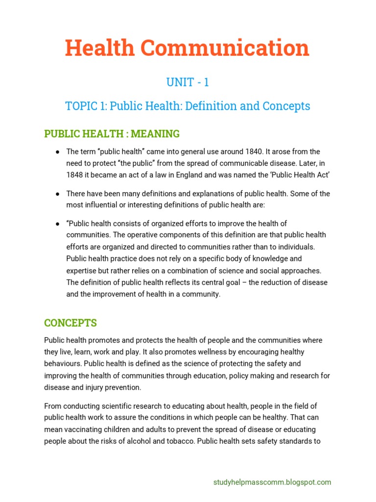 Health Communication BJMC Notes | PDF | Public Health | Unicef