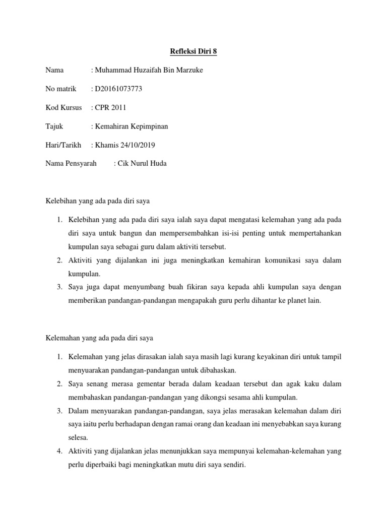 Refleksi Diri Pdf