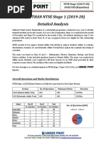 NTSE Stage 1 Analysis Report Rajasthan PDF