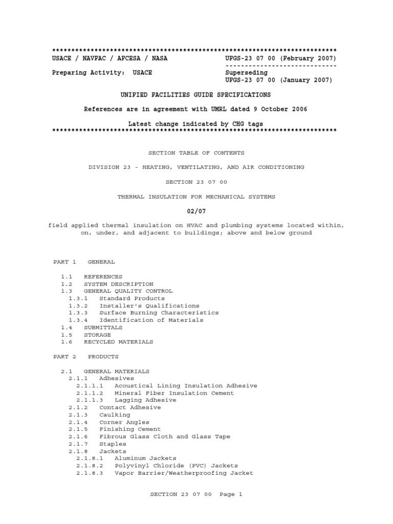 Thermal Insulation for Mechanical Systems | PDF | Duct (Flow) | Thermal ...