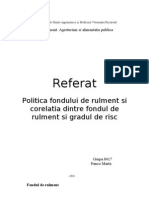 Politica Fondului de Rulment Si Corelatia Dintre Fondul de Rulment Si Gradul de Risc