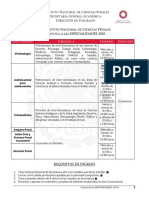 Convocatoria Especialidades 2018