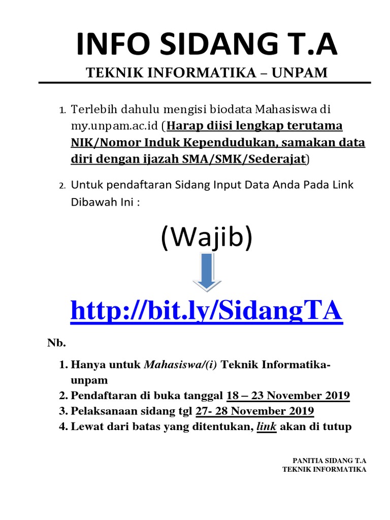Proses Daftar Sidang UNPAM 2019
