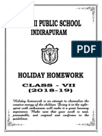 Holiday Homework Class Vii (2018)