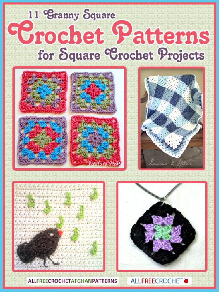 Crochet Granny Square E-book Instant Download Crochet PDF -   Crochet  flower patterns, Tatting patterns, Granny squares pattern