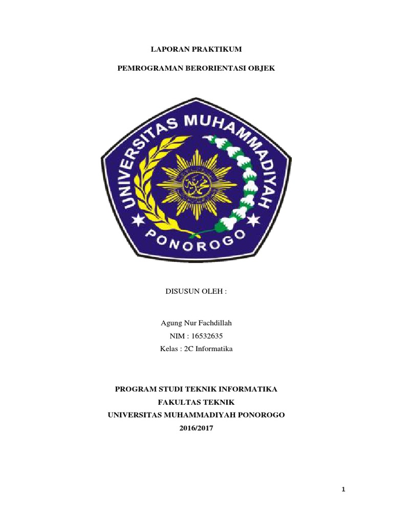 Laporan Praktikum OOP Java 2017 | PDF | Karier & Perkembangan | Komputer
