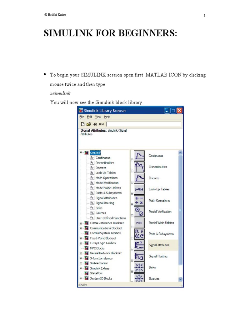 Simulink For Beginners PDF | PDF | Parameter (Computer Programming ...