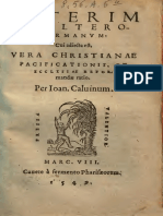 Calvini - Vera Christianae Pacificationis Ac Ecclesiae Reformandae Ratio
