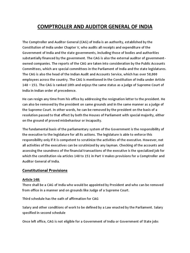 Cag In India Pdf Social Institutions Social Science