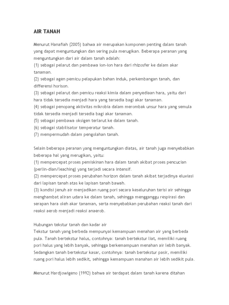 Hubungan Tekstur Tanah dan Air | PDF | Sains & Matematika