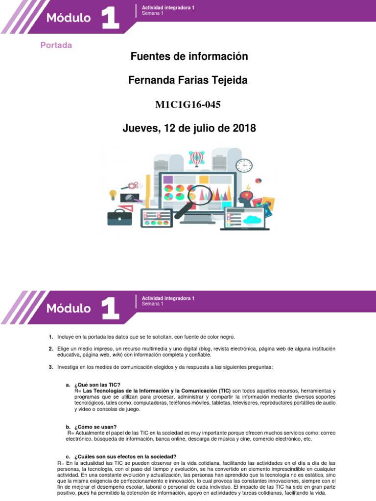 Modulo 1 Actividad Integradora 1 | PDF | Tecnología de información y ...