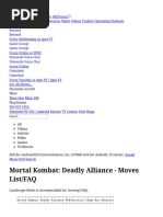 Mortal Kombat - Deadly Alliance - Moves List - FAQ