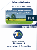 GE Mitigating in the Deodorization Process for Palm Oil FEDEPALMA
